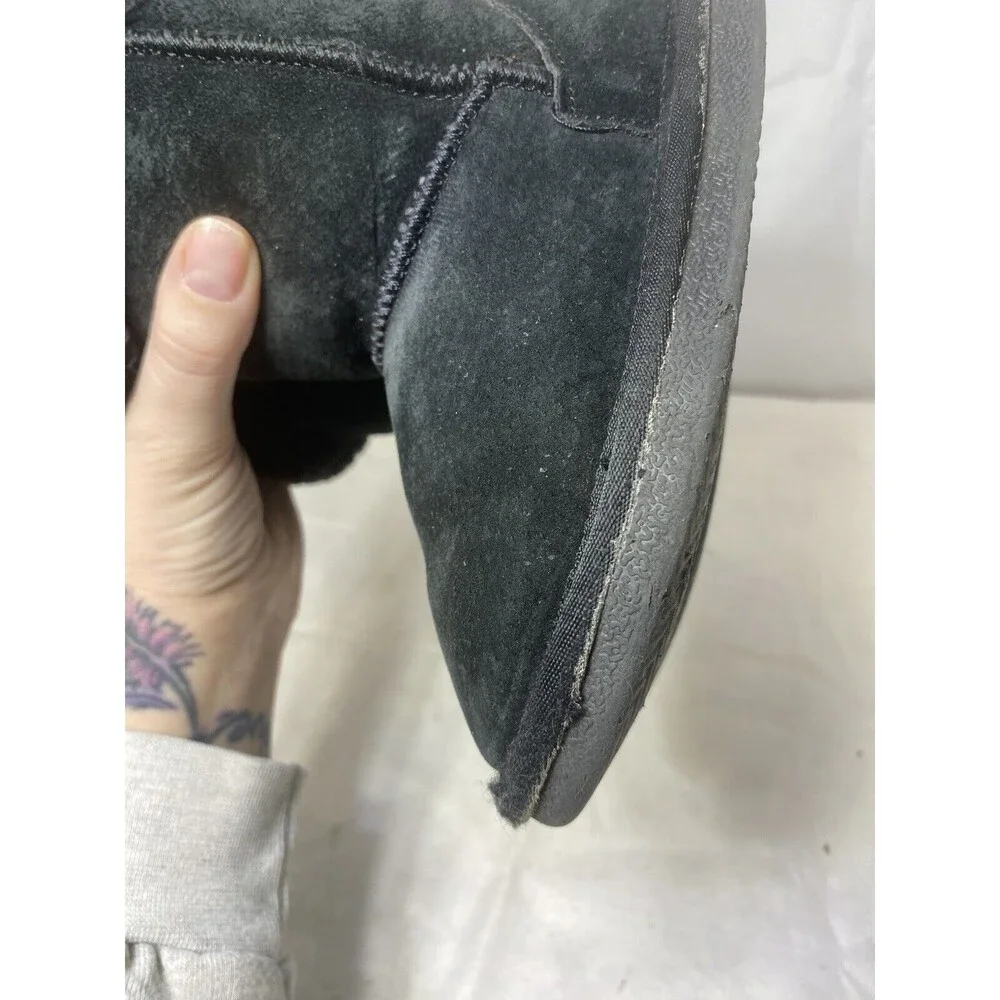 LAMO Suede Girls Pull-On Fleece Lined Winter Snow Black Boots/Shoes Size 12y